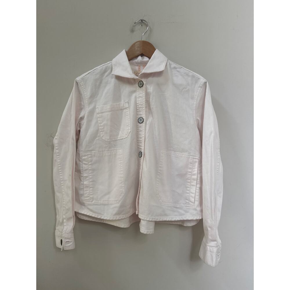 Chino by Anthropologie Womens Cropped Swing Jacket Light Pink Lightweight XS